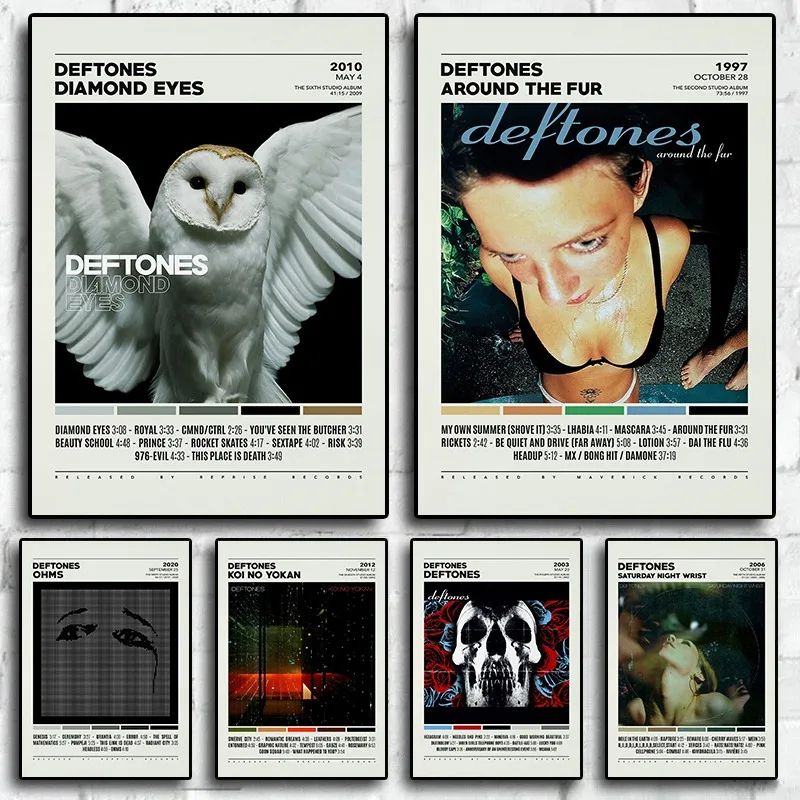 Deftones Album Cover Canvas Wall Art Around The Fur Music Band Poster Print 20x30cm Unframed 3