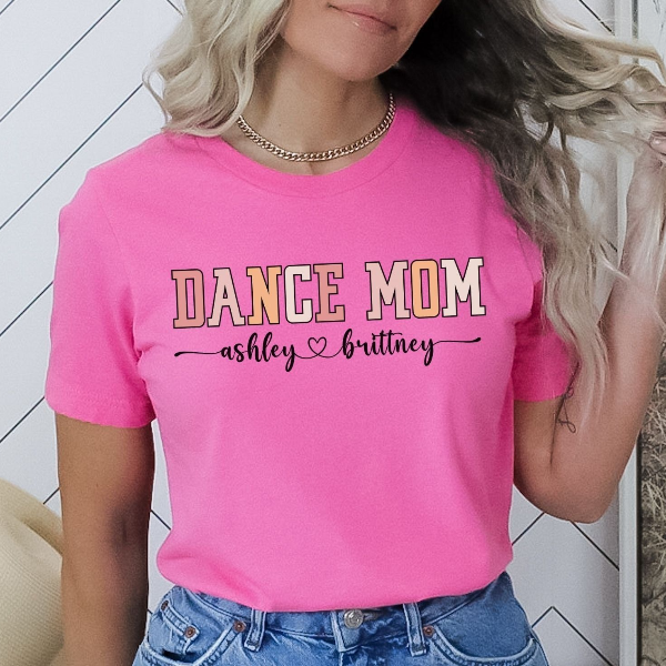 Custom Dance Mom Shirt,Mom Shirt With Names,Personalized Mama Shirt,Custom Mama Shirt,Dance Mom Gift,Mama With Children peach l sweatshirt