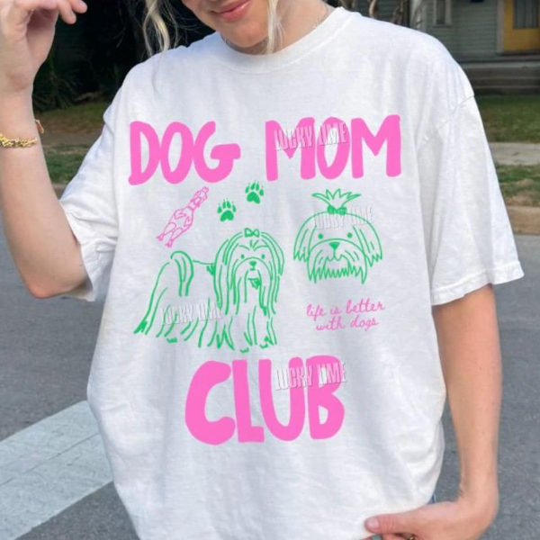 Dog Mom Club Shirt, Dog Mom Tshirt, Shih Tzu Lover Gift, Dog Lover Tee, Fur Mama Shirt, Life Is Better With A Dog Shirt, navy s sweatshirt