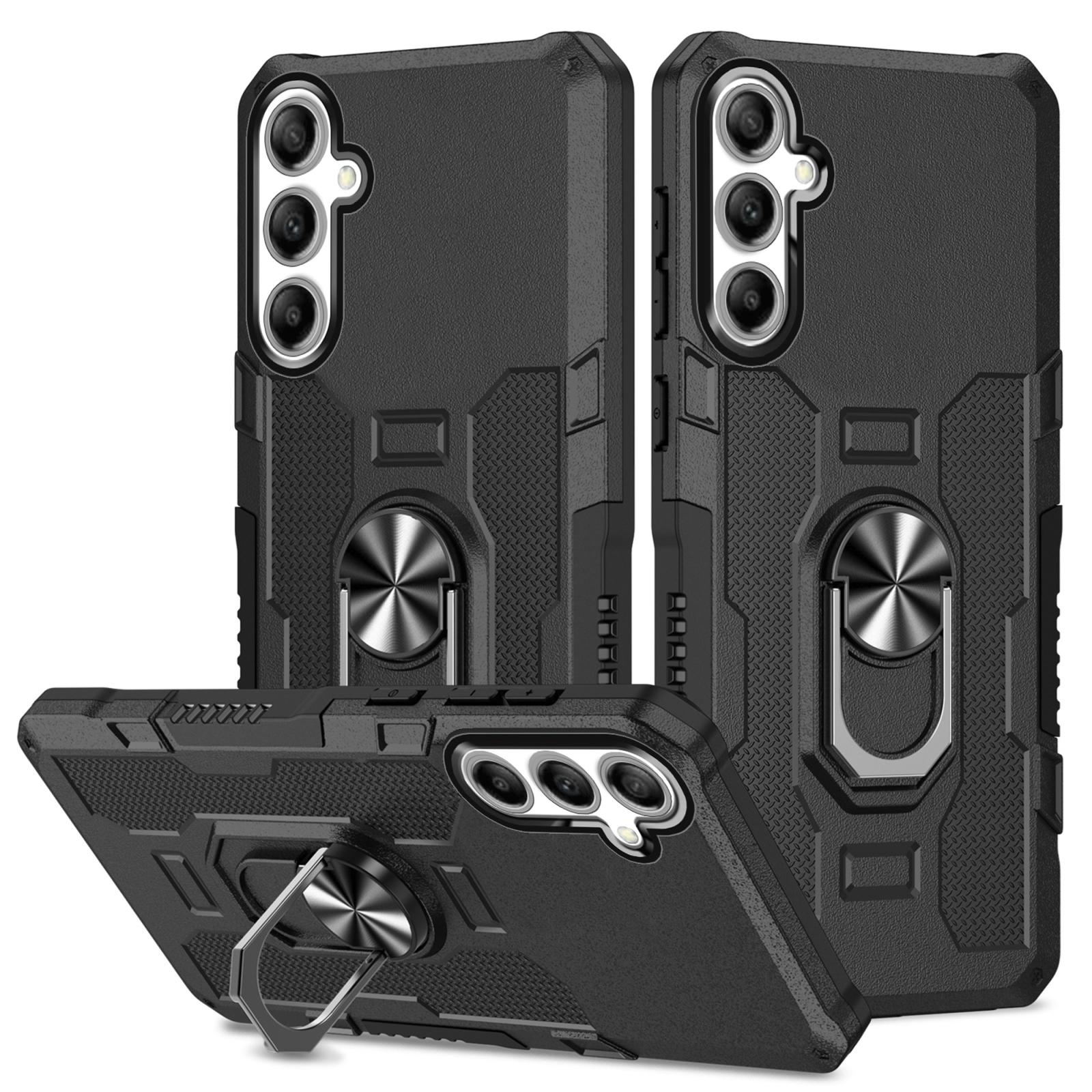Samsung Galaxy Ring Holder Case Shockproof Armor Kickstand Cover For Samsung Galaxy A35 5G black