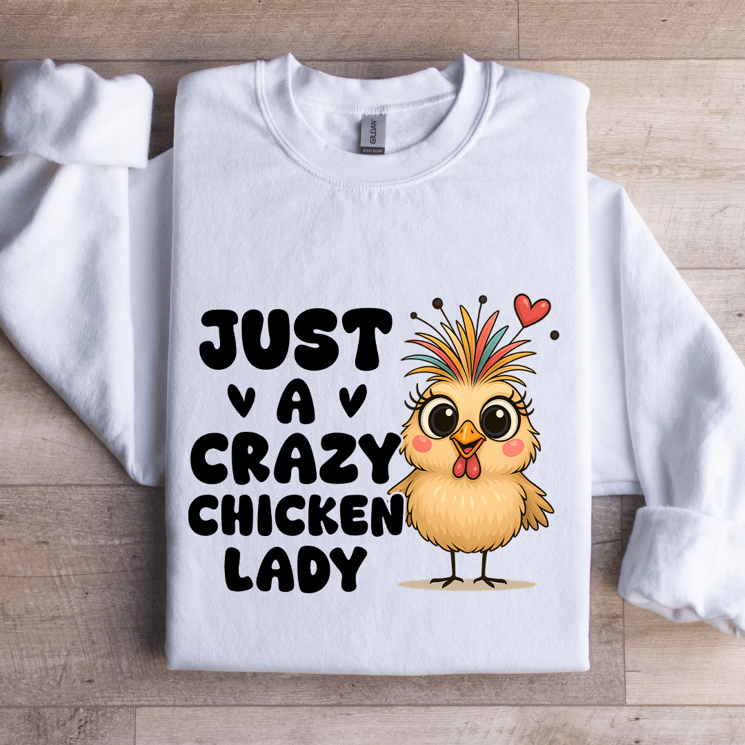 Just A Crazy Chicken Lady Sweatshirt L Sand