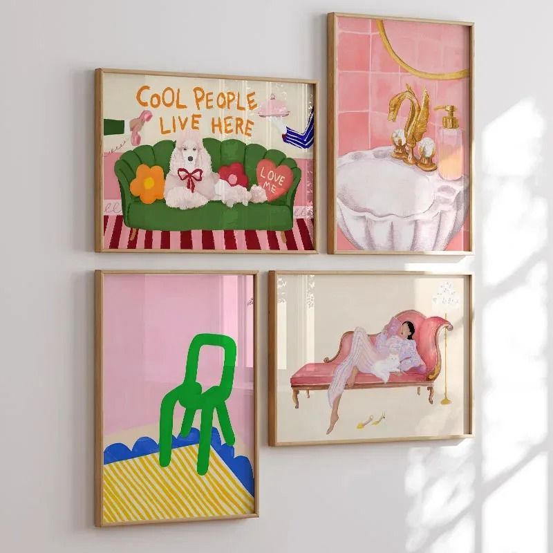 Abstract Crocodile Chair Canvas Wall Art Colorful Modern Poster g 20x25 Cm no Frame