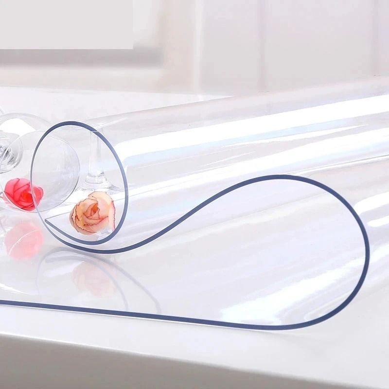 Clear PVC Table Protector Transparent Waterproof Table Cover Mat matte 2.0 Mm 80x150 Cm