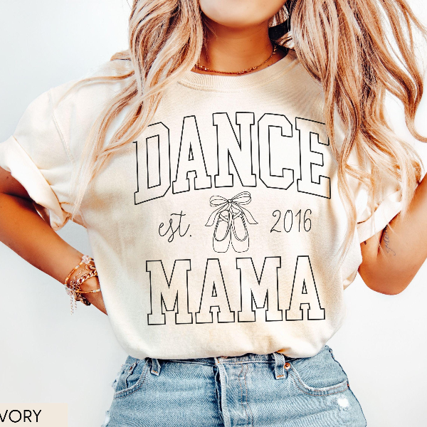 Custom Dance Mom Shirt Comfort Colors, Personalized Dance Mama Tee, Dance Competition Mom Shirt, Ballet Mom Shirt, Dance peach xl sweatshirt
