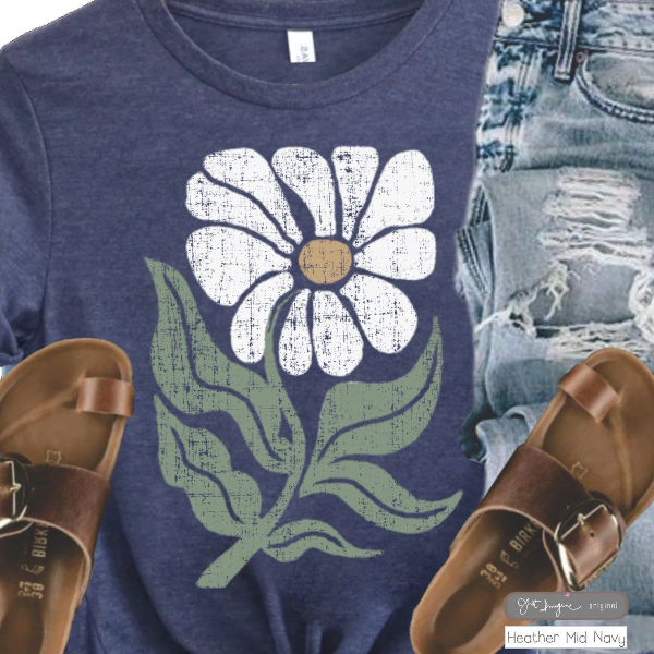 Daisy Flower Shirt Retro Floral Graphic Tee Boho Vintage Style Cute Floral Gift grey 3xl t Shirt