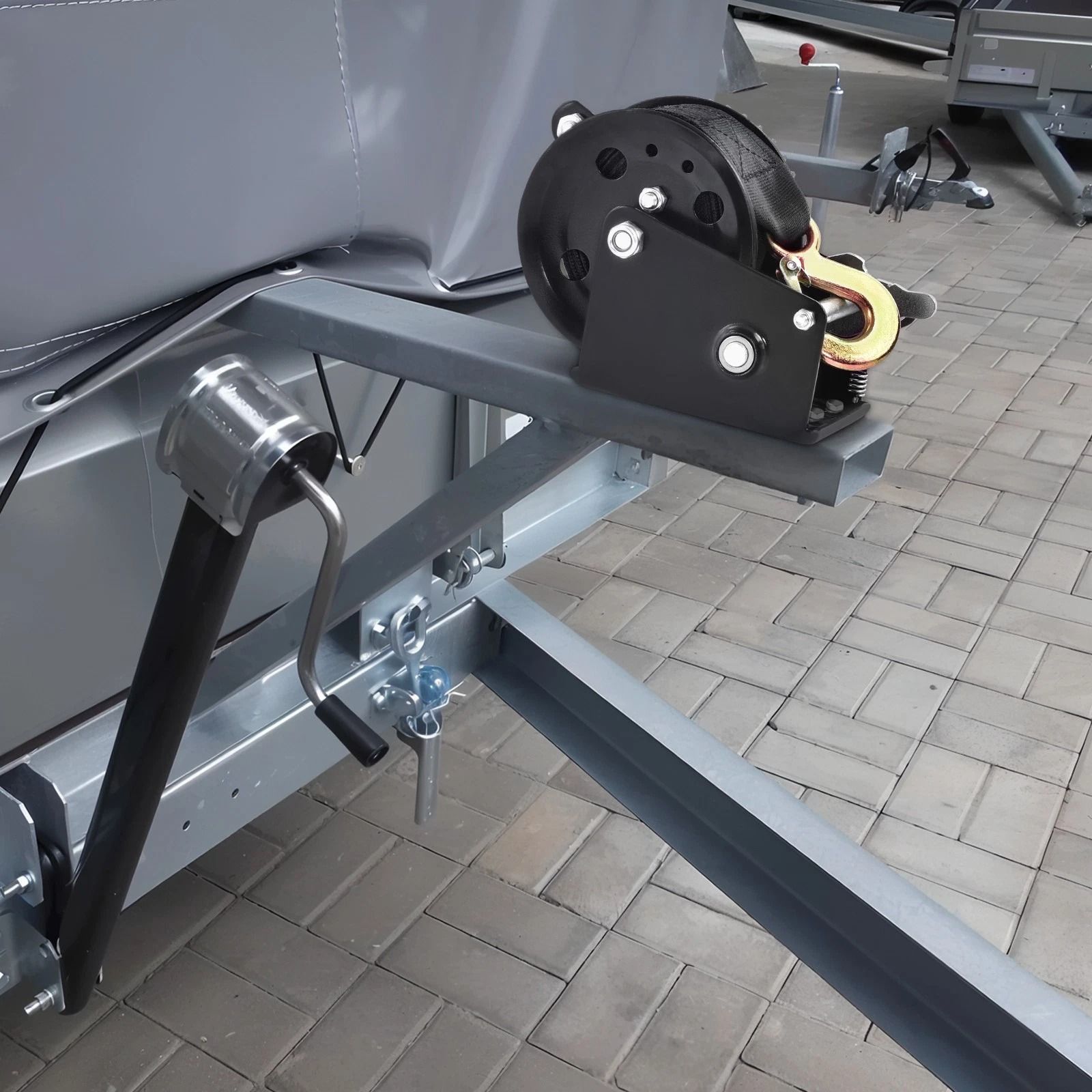 Hand Winch With Strap For Boat Trailer ATV Towing Hand Winch With Strap For Boat Trailer ATV Towing