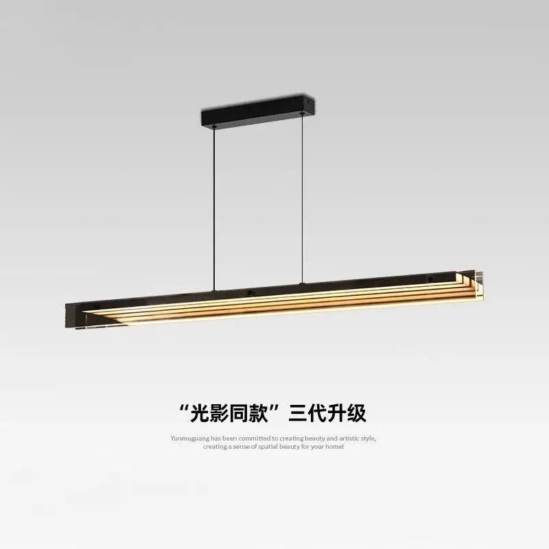 Modern Glass Pendant Light Linear Chandelier For Kitchen Island And Dining Table 140cm remote Dimming