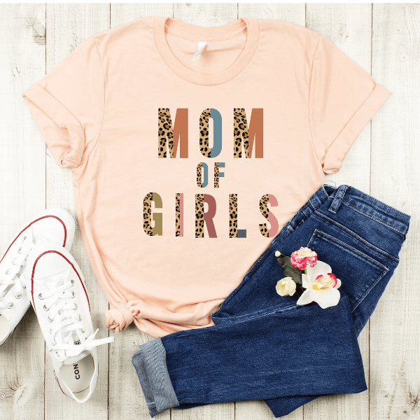 Mom Of Girls Shirt Leopard Print Cute Mom Tee Mothers Day Gift For Mom light Orange 3xl sweatshirt