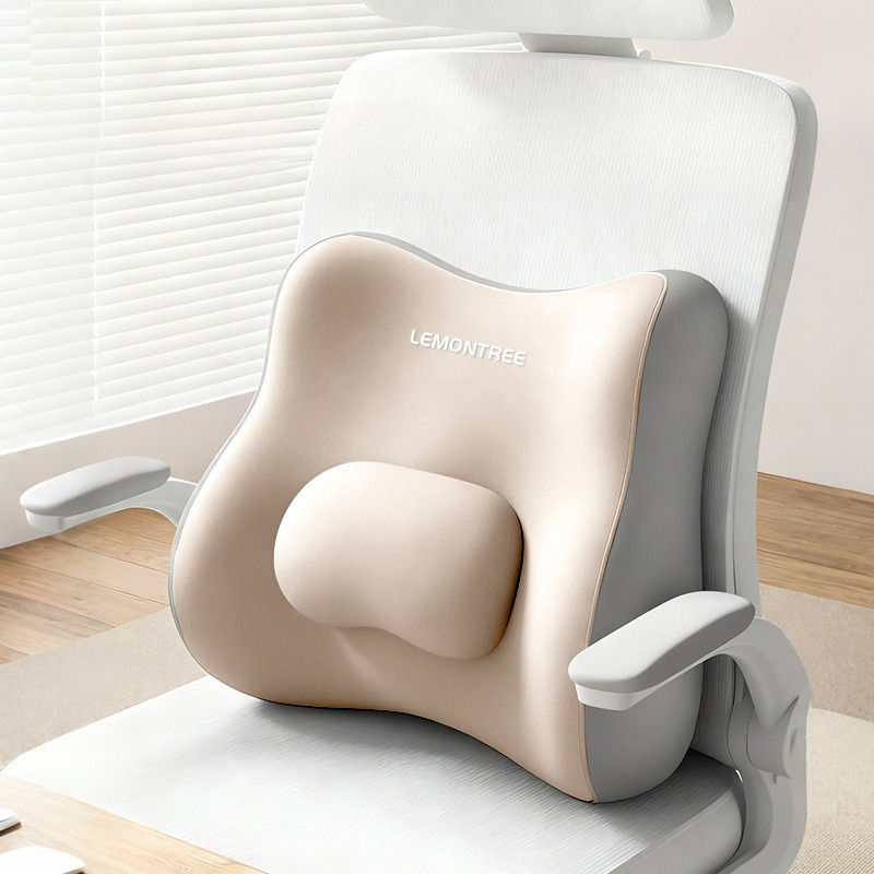 Ergonomic Lumbar Support Pillow Memory Foam Back Cushion For Office Chair Comfort & Posture Relief blue