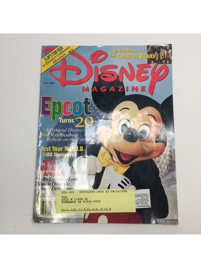 Disney Other | Disney Magazine Fall 2002 Epcot 20th Anniversary Mickey Mouse Cover | Color: Blue | Size: Os