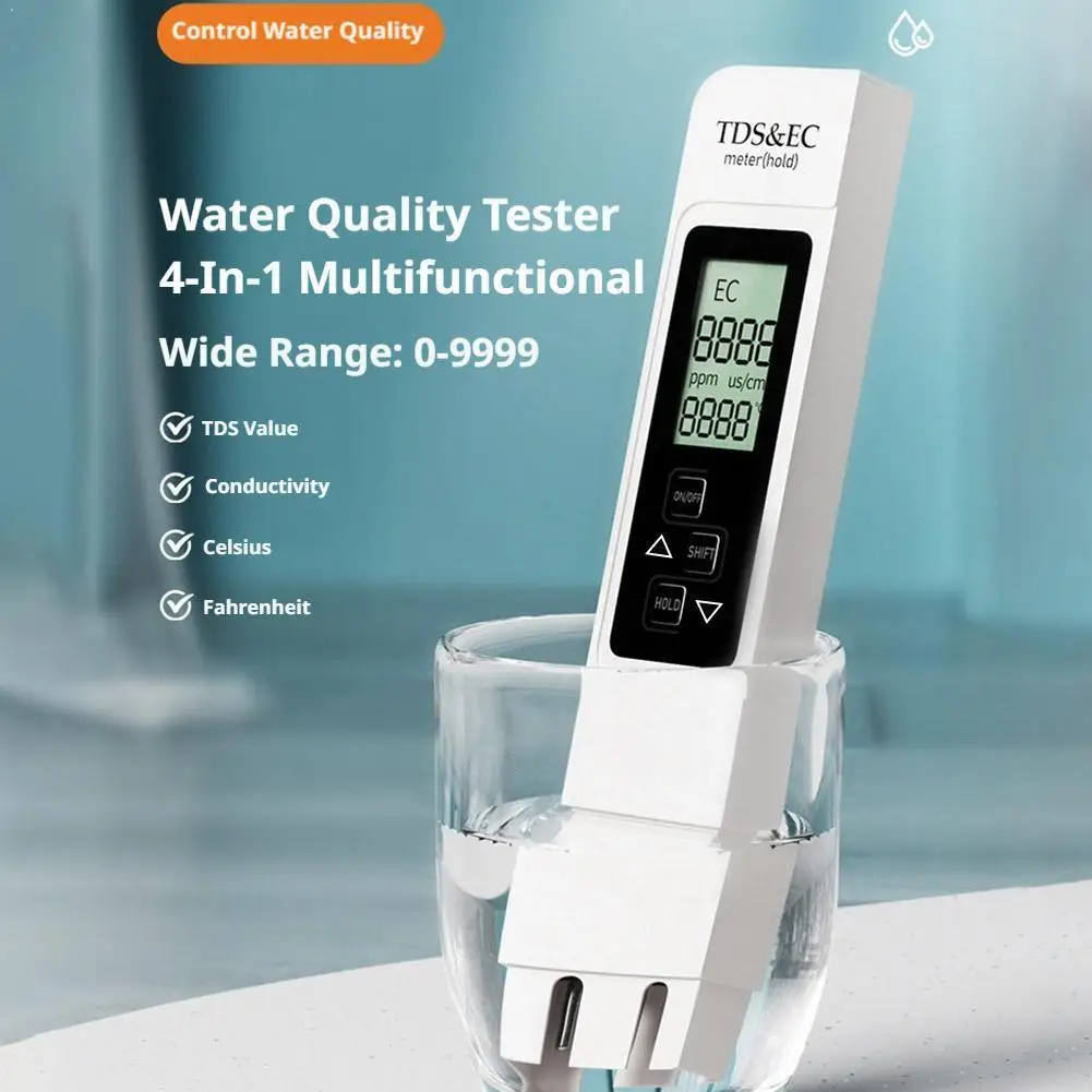 Nuova penna tester 3-in-1 per la qualità dell'acqua - Misuratore TDS/EC/Temperatura per acqua potabile, strumento digitale portatile