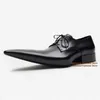 Scharfe, spitze Zehen-Derby-Schuhe, formelle Lederschuhe zum Schnüren für Herren, neu in stilvollen Business-Casual-Lederschuhe, trendige Herrenschuhe