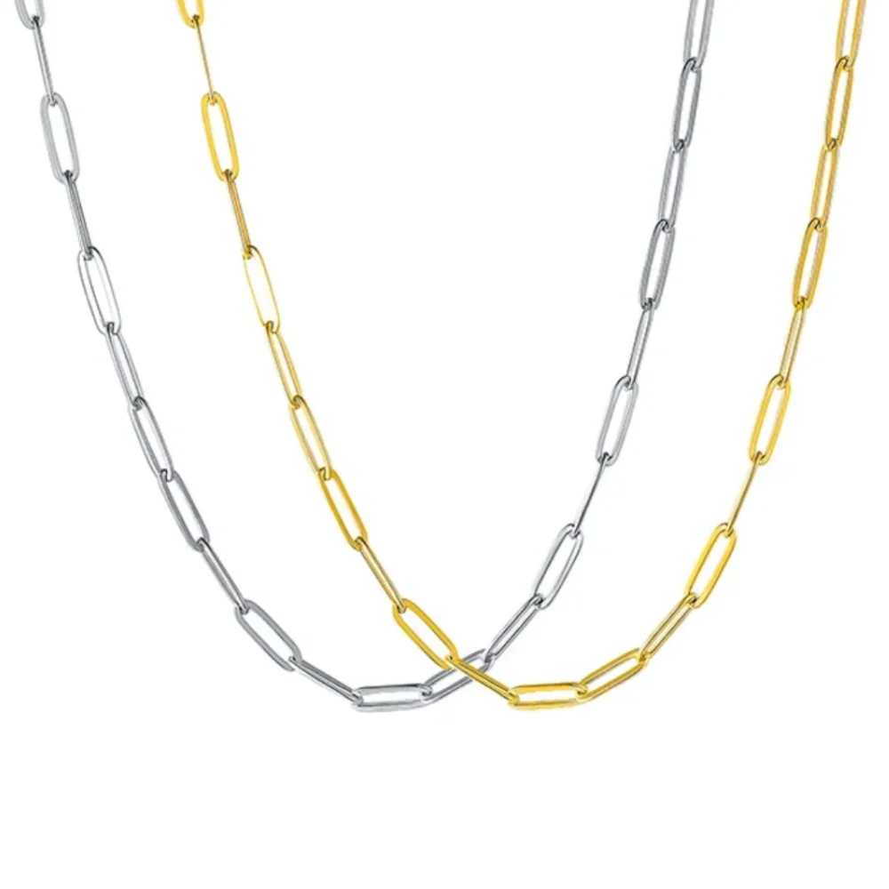 Andara Exquisite Büroklammer-Halskette aus 925er-Sterlingsilber, modische Büroklammer-Schlüsselbein-Halskette für Damen, Geburtstagsparty-Schmuck Image