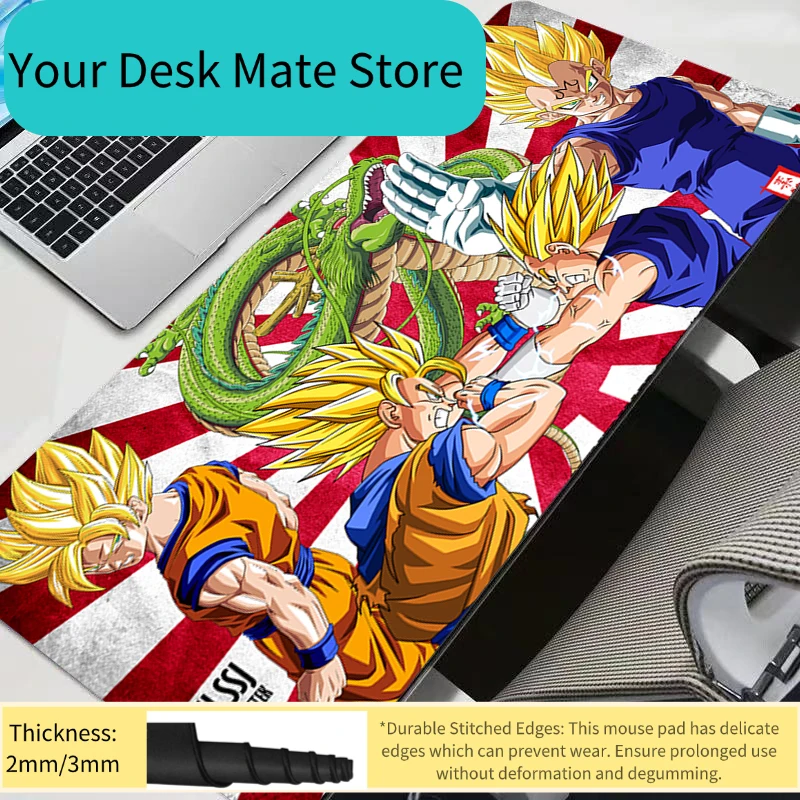 Goku & Vegeta Dragon Ball Z DBZ Mauspad DBZ Gaming-Zubehör PC Computer Tastatur Gamer Schreibtischunterlage Alfombrilla XXL Mousepad Image