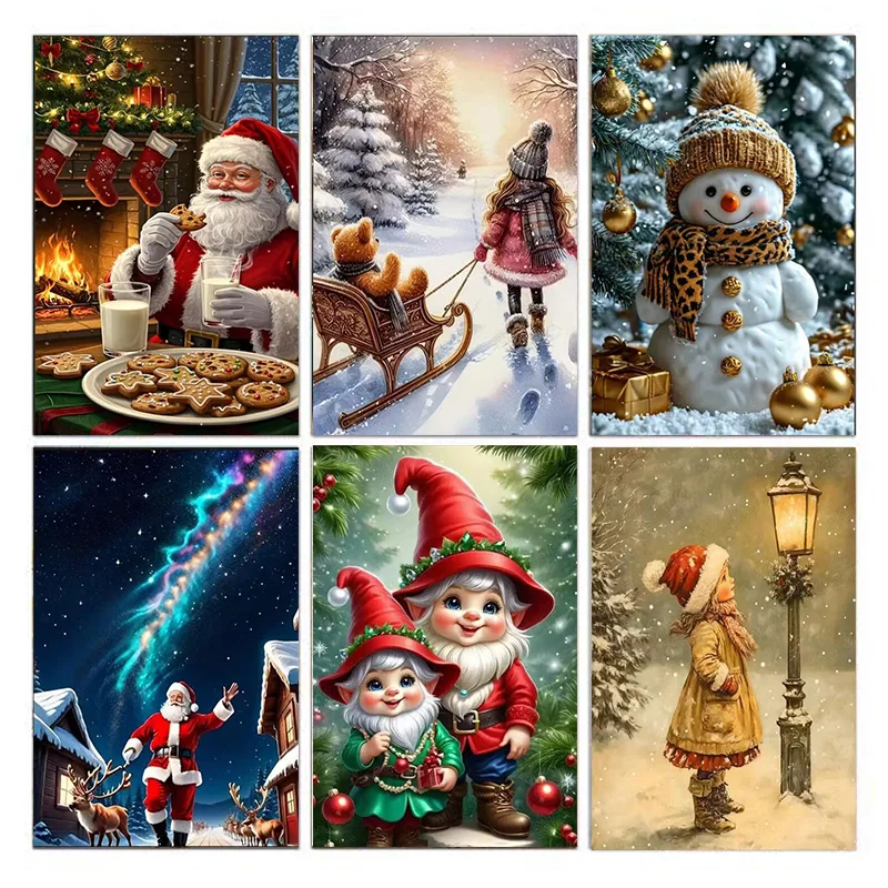 AB Diamant-Diamant-Malerei, Weihnachtsmann, 5D-Diamant-Malerei, Diamant-Malerei-Set für Erwachsene und Anfänger, DIY-Diamant-Malerei Image