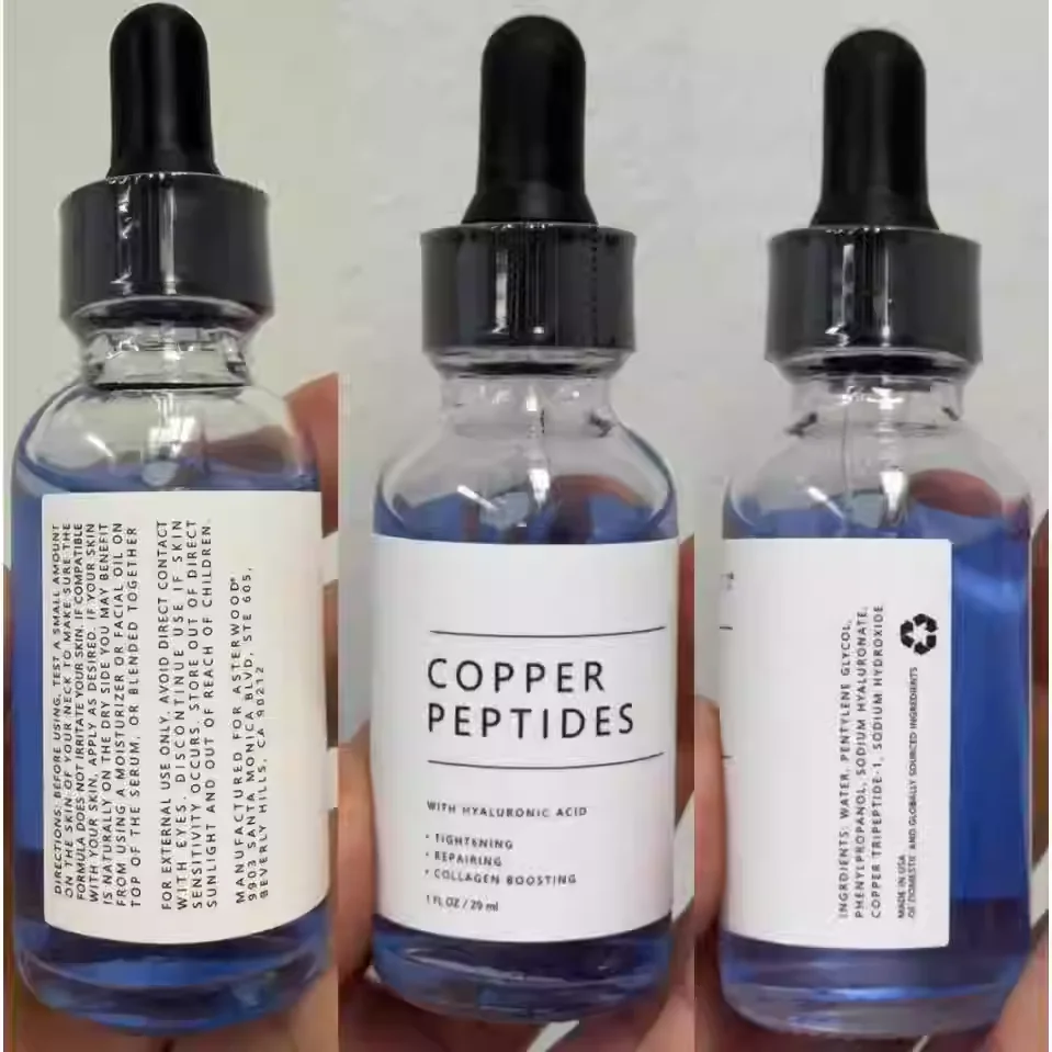 Kupferpeptide Feuchtigkeitsspendendes Anti-Aging-Serum Hyaluronsäure Tiefenwirksame Feuchtigkeitspflege Repariert die Hautbarriere Verkleinert Poren Gesichtsglanz Image