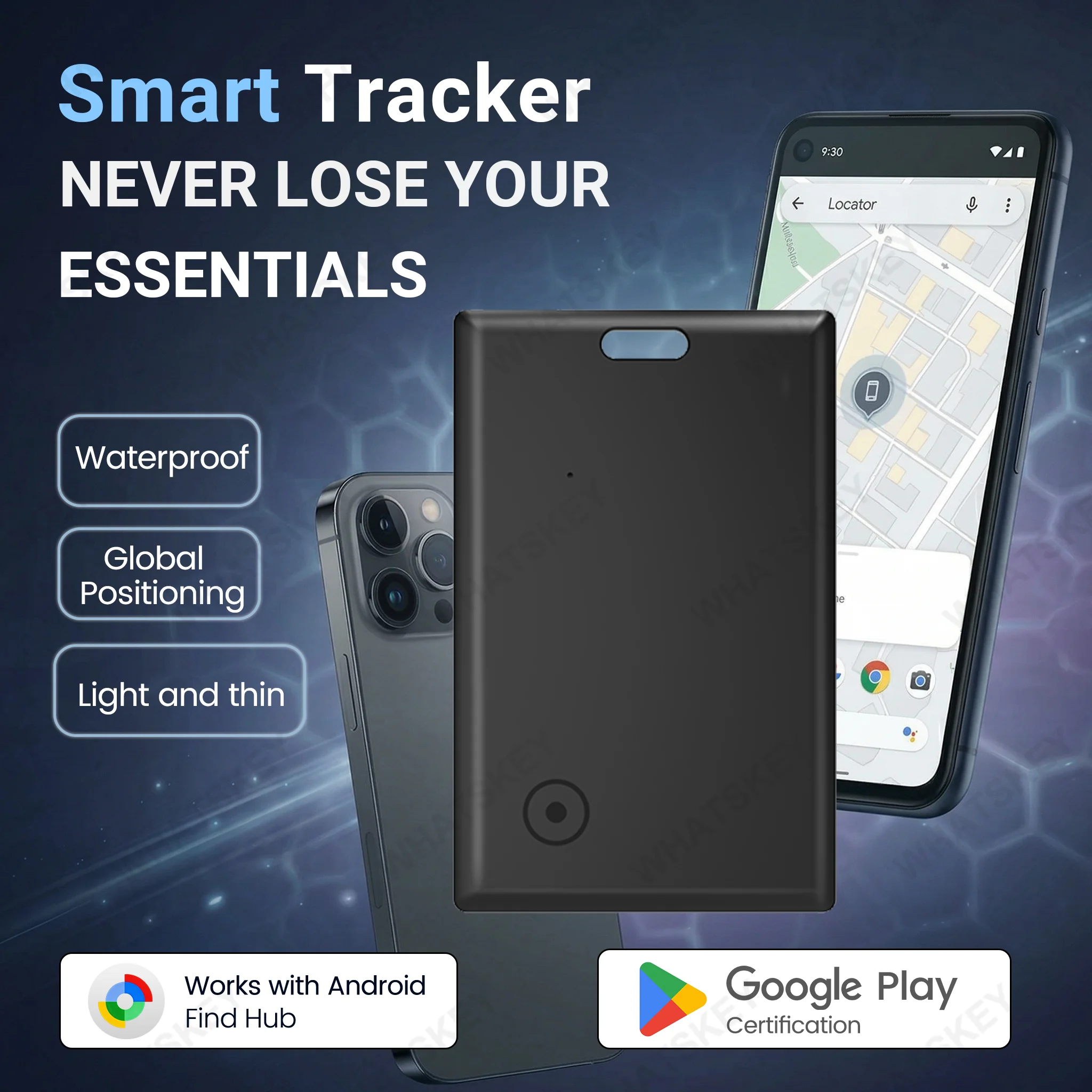 Google Find My GPS-Tracker Android Smart Fernbedienung Airtags für Android GPS für Haustier-Tracker GPS-Tracker für Kinder für Ca Image