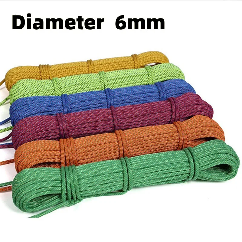 6mm tragbares Kletterseil rutsch festes Downhill-Seil zum Überleben Fallschirm schnur Lanyard Camping Kletterseil Wandern Wäscheleine Image