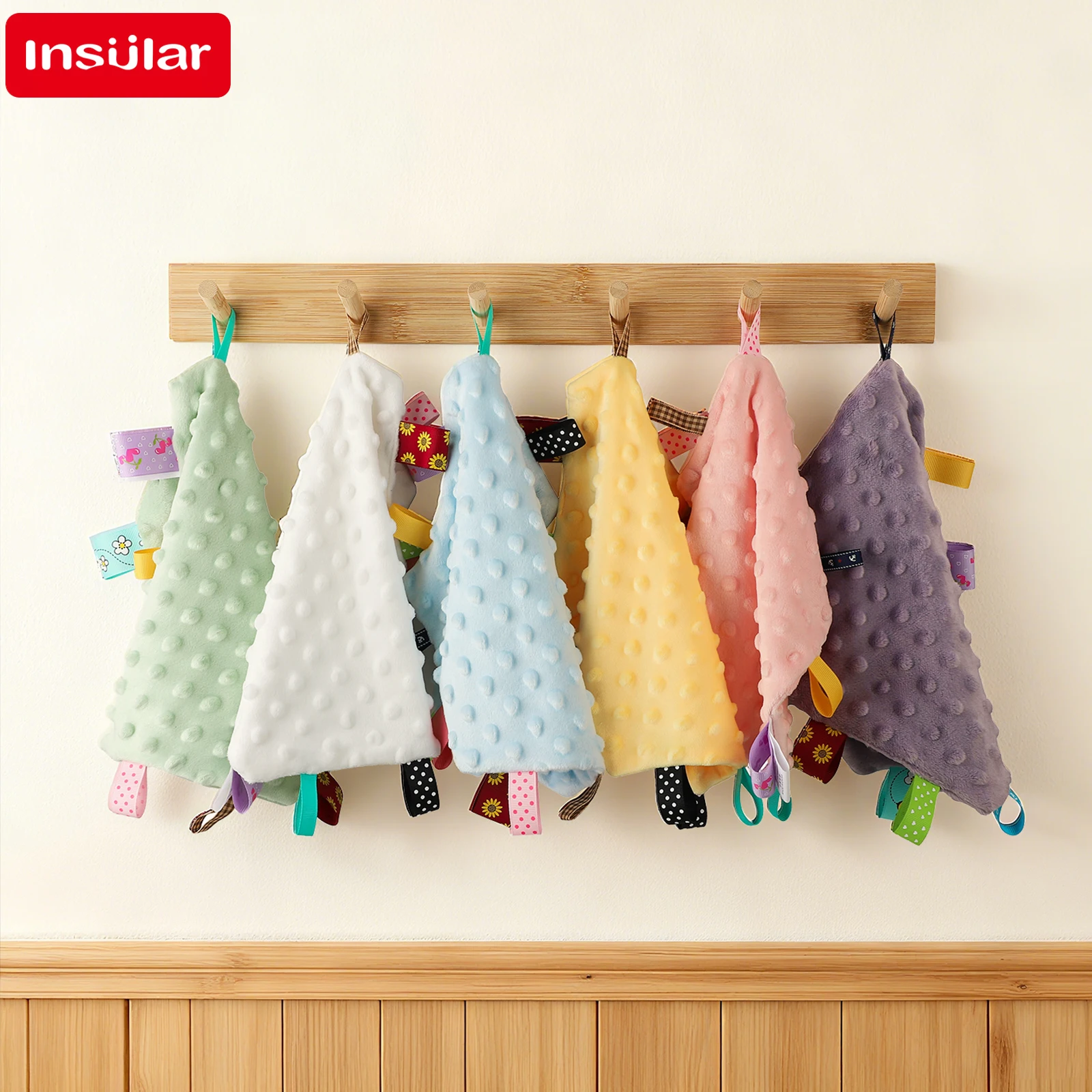 Insular InfantLullaby Handkerchief Soft Fiber Label Baby Soothing Towel Comfortable Kid Sleeping Companion Kerchief for Soothing Image