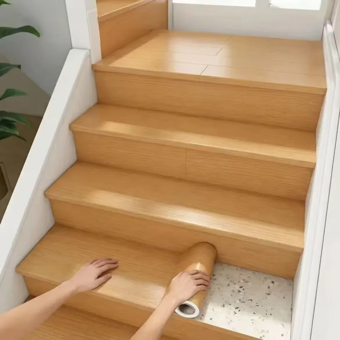 1 Stück 5m x 15cm selbstklebende Holzmaserung-Türrahmen-Dekoraufkleber, Holzmaserung-Sockelleisten-Wandsticker für die Heimdekoration, Renovierung