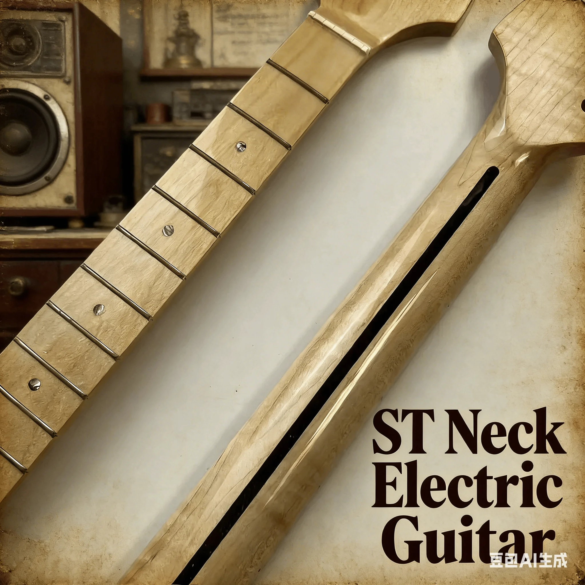 Vintage ST Neck E-Gitarre, Naturfinish, Glänzendes Ahorn-Griffbrett, 21 Bünde, Einteilige Konstruktion