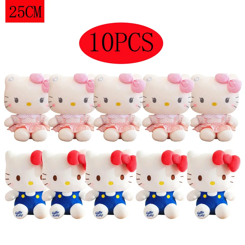 2-Stil Hello Kitty Anime Hello Kitty Stofftiere Plüschtier Weiches Kissen Geburtstagsgeschenke für Mädchen Kawaii Hello Kitty Plüschpuppen