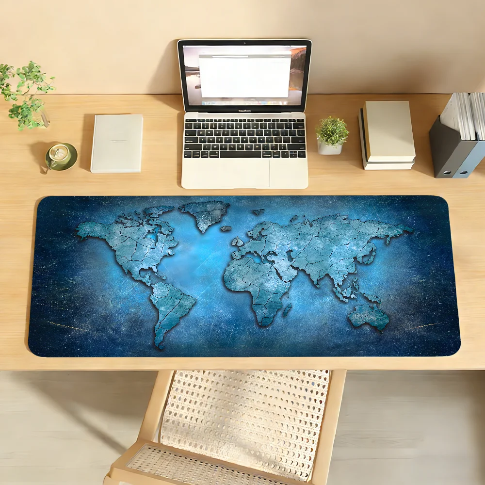 Weltkarte Mauspad Computer Laptop Gummi Rutschfeste Mausmatte Mousepad Gamer Dekoration Schreibtischunterlage Image