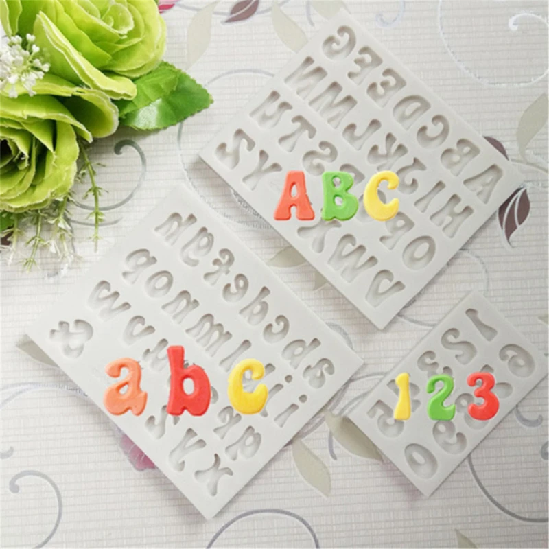Home DIY Decor 1PC Silikonform Kleine/Große Alphabet Buchstaben Zahlen Gießen Weiche Mehrzweck-Backform