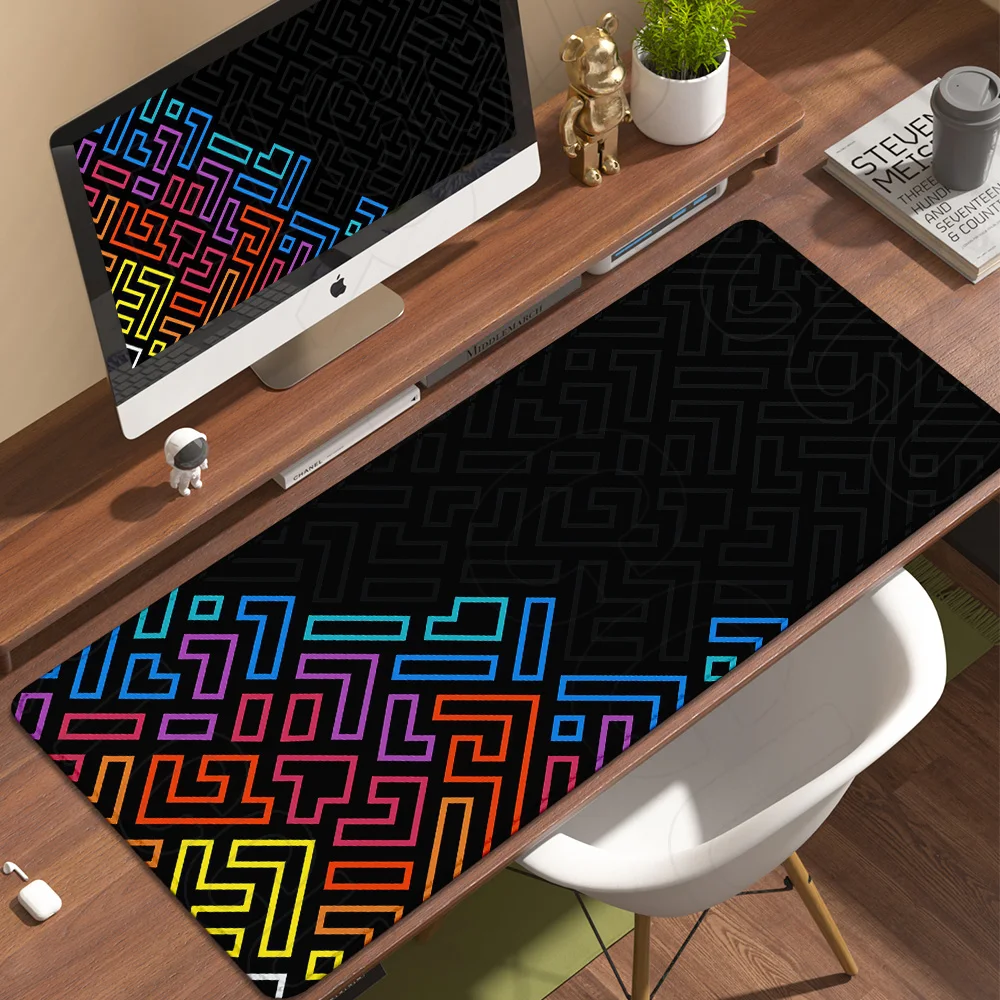 XXL kariertes Graffiti-Mauspad, Büro-Laptop-Mauspad mit HD-Druck, PC-Zubehör, Gitter-Schreibtischunterlage, große Gaming-Matte aus Gummi Image