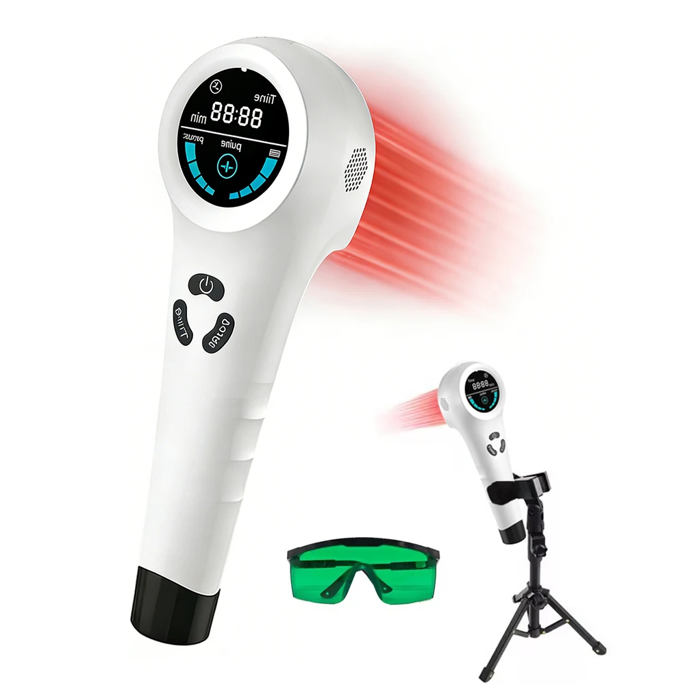 Lasertherapiegerät gegen Körperschmerzen 650nm+808nm Physiotherapiegerät zur Linderung von Knieschmerzen, Arthritis, versteiftem Schultergelenk und Schmerzen bei Haustieren Image