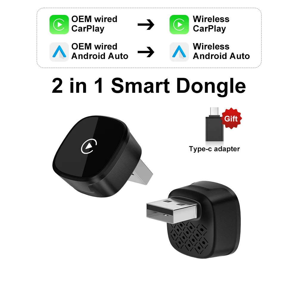 FLIXIVI CAR PLAY CarPlay/Android Auto Adapter Plug-and-Play für VW Toyota Nissan Ford Benz Kabelgebunden zu Kabellos für OEM-Kabelgebundene Fahrzeuge Image