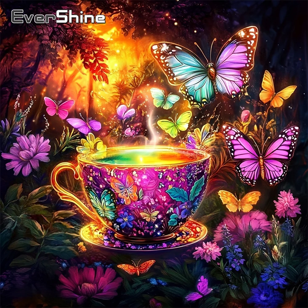 EverShine Neuerscheinung Diamant-Mosaik Waldlandschaft Vollbesatz Stickerei Schmetterling Strass-Gemälde Baum-Dekoration für Zuhause Image