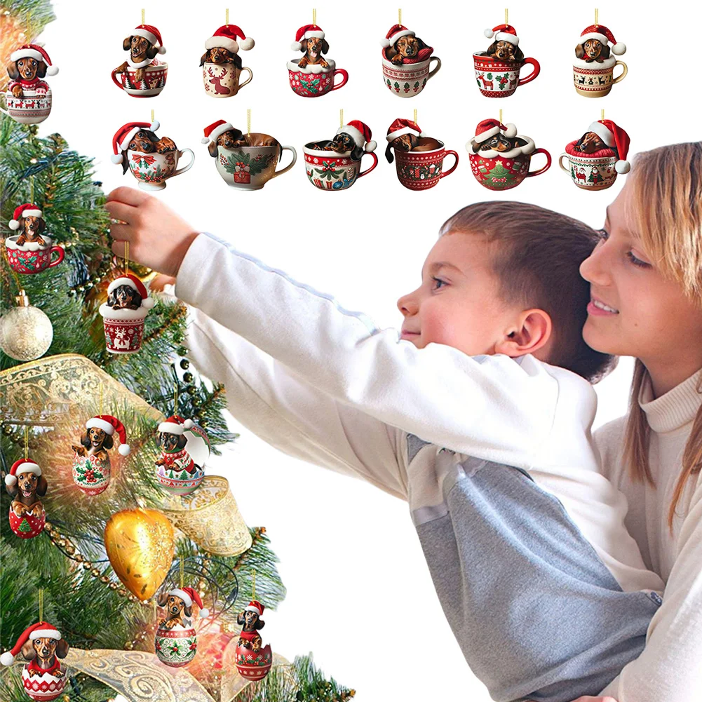 Adventskalender mit Dackeln und lustigen Dackeln, Weihnachtsschmuck, Weihnachts-Adventskalender, Weihnachtsgeschenke für Hundeliebhaber Image