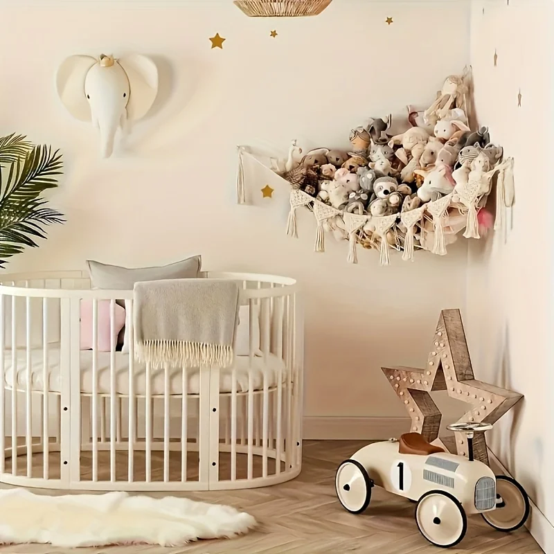 Plüsch-Hängematte, niedliches Aufbewahrungsnetz, Schlafzimmer-Wanddekoration Image