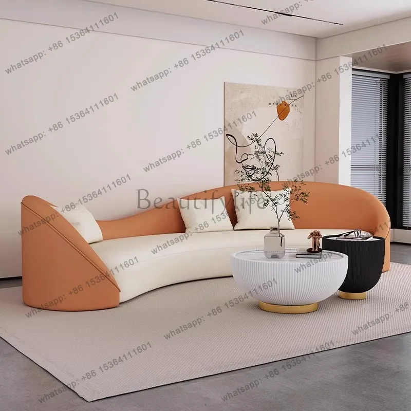 Nordic Office Einfaches Sofaset, modernes Wohnzimmer-Couchtisch-Set für Business-Lounge, Ledercouch, Möbel, Kanepe Room
