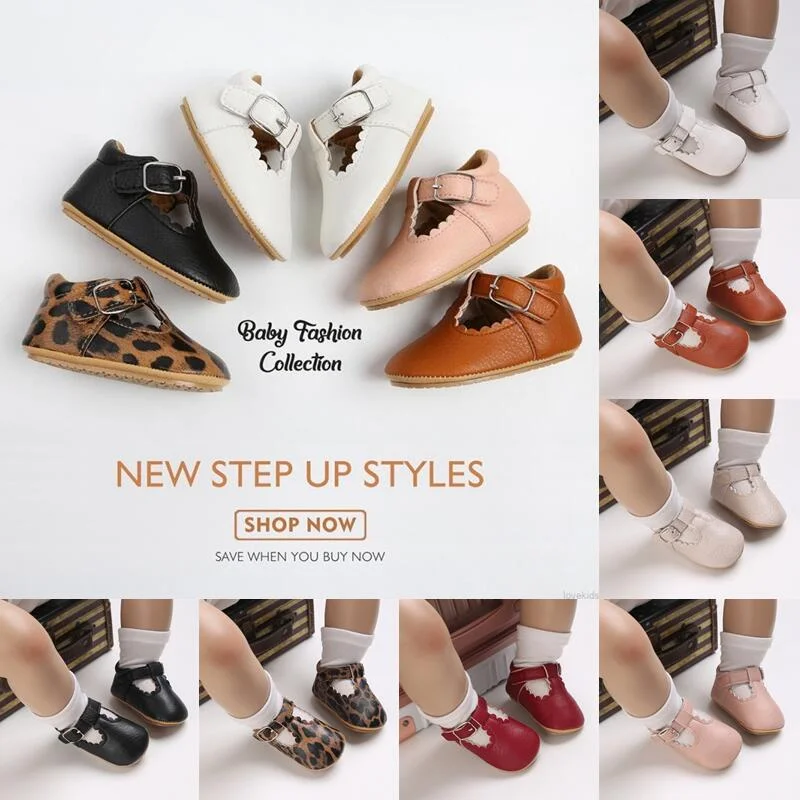 Neugeborene Baby-Mädchen-Schuhe, niedliche, rutschfeste Prinzessinnenschuhe mit weicher Sohle für Kleinkinder, Baby-Lauflernschuhe Image