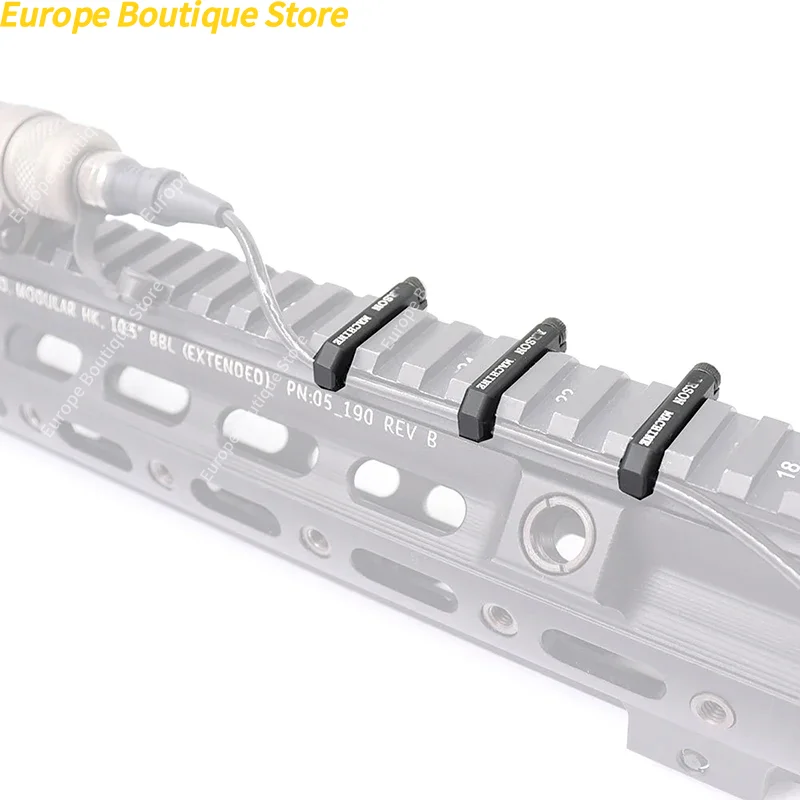 3/6/9-teiliges Set Kabelführungssystem Kabelmanagement-Schiene Abdeckung Picatinny-Schiene Handschutz Kabelführung Endhalterung Image