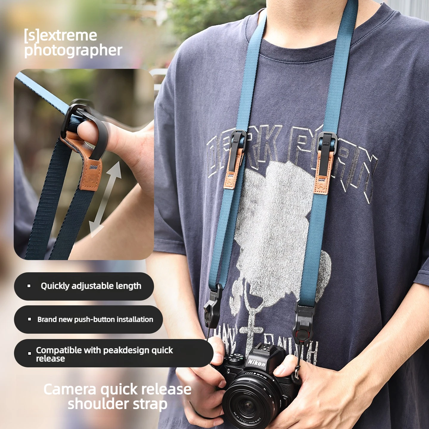 Kamera-Schnellverschlussgurt Kompatibel mit Canon Sony Fuji XM5 R10 Z30 Praktischer Schnellverschlussgurt Kompatibel mit PD-Modellen Image