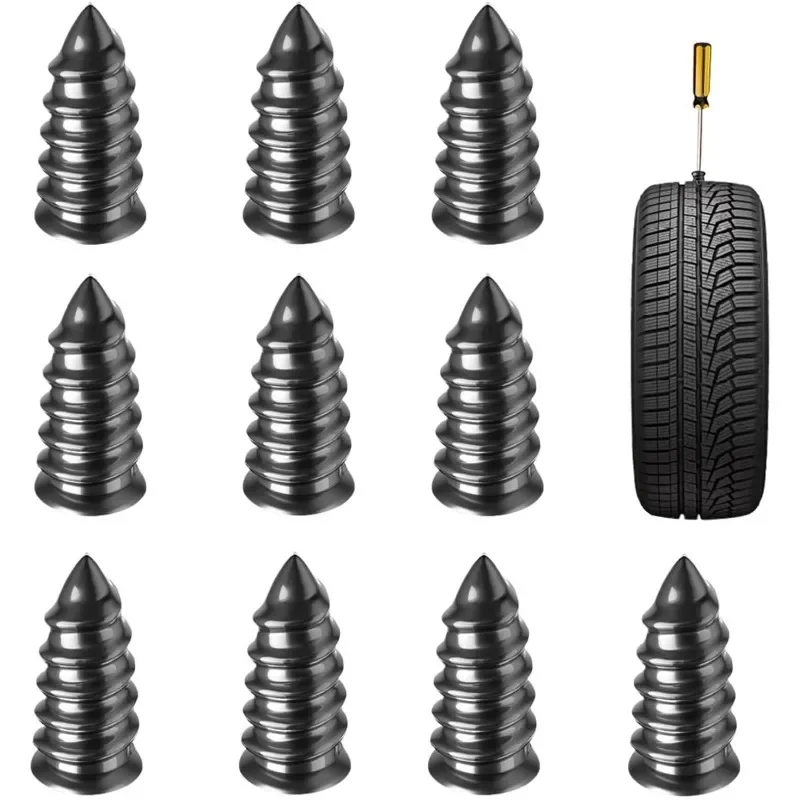 Clous de réparation de pneus en libre-service pour pneus crevés, bouchons de pneus en caoutchouc, kit de réparation de crevaison sous vide pour réparation de pneus de moto, vis de réparation de pneus