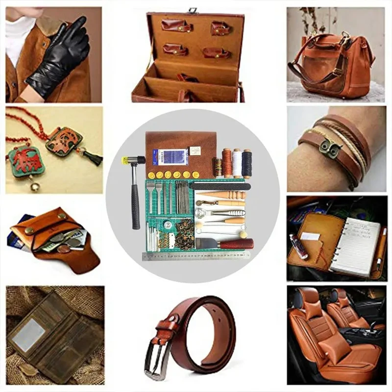 Ensemble d'outils en cuir outils de travail du cuir outil manuel d'artisanat du cuir ensemble d'outils pour le travail du cuir polyvalent