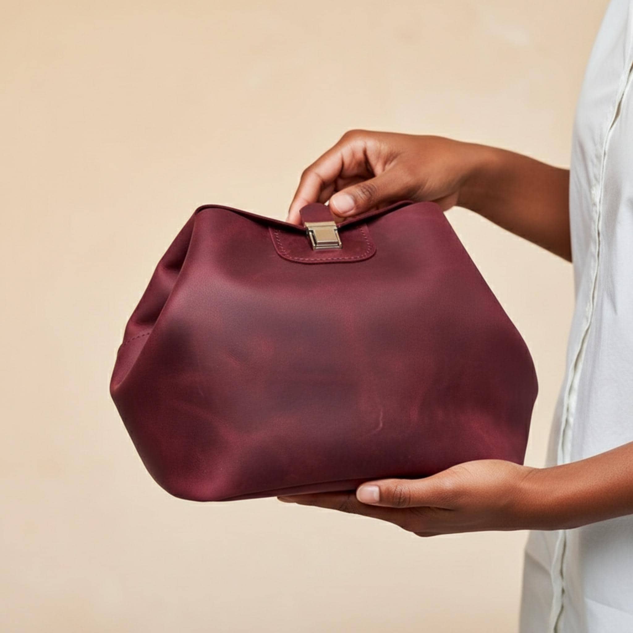 Borsa cosmetica in pelle, borsa per il trucco in pelle, beauty case in pelle, borsa per il trucco da viaggio, pochette per il trucco in pelle, borsa d