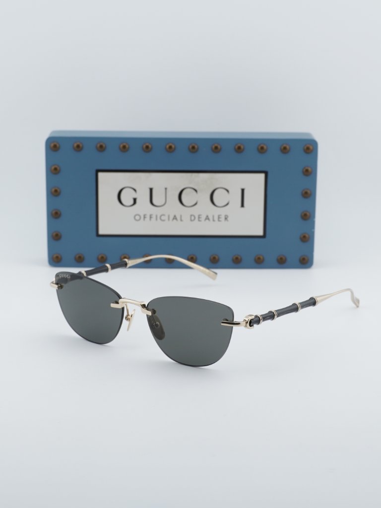 Gucci Accessories | Gucci Gg2063s 002 Cat Eye Sunglasses - Shiny Endura Gold/Grey | Color: Gold/Gray | Size: 55 - 17 - 145