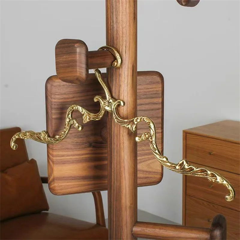 American Vintage Clothes Hanger Solid Brass Wedding Dress Hangers Strong Storage Metal Rack Gold Wardrobe Clothes Coat Hangers