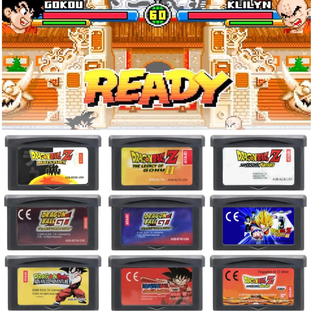 5 Styles Dragon Ball GBA Game Cartridge 32-Bit Video Game Console Card Series Advanced Adventure Supersonic Warriors Buu's Fury