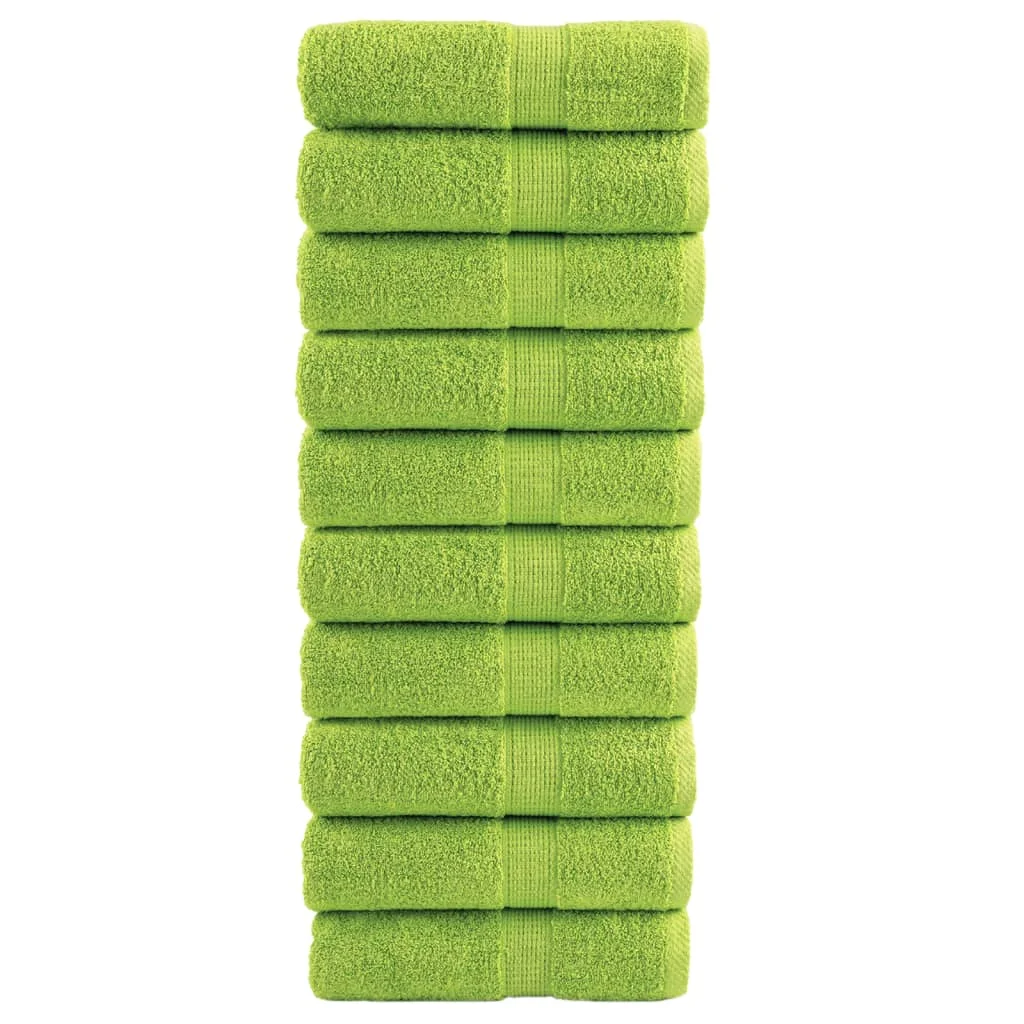 SOLUND Premium Handtücher 10 Stück Apfelgrün 30x30 cm 600 g/m² Einfarbige Handtuchsets Heim-Badetücher Weich Dick Saugfähig Image