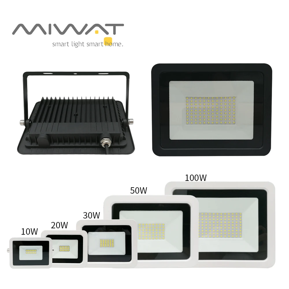Luce di inondazione a LED 10W 20W 30W 50W 100W AC 220V Riflettore Faretto Lampione stradale Lampada da parete IP68 Illuminazione da giardino esterna impermeabile