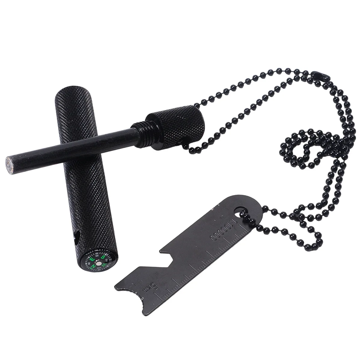 Kräftiger Magnesiumstab, wasserdichter Funkstein, Outdoor-Kompass, Funkenstab, Korrosionsschutz, Starter, unverzichtbares Wildnis-Überleben Image