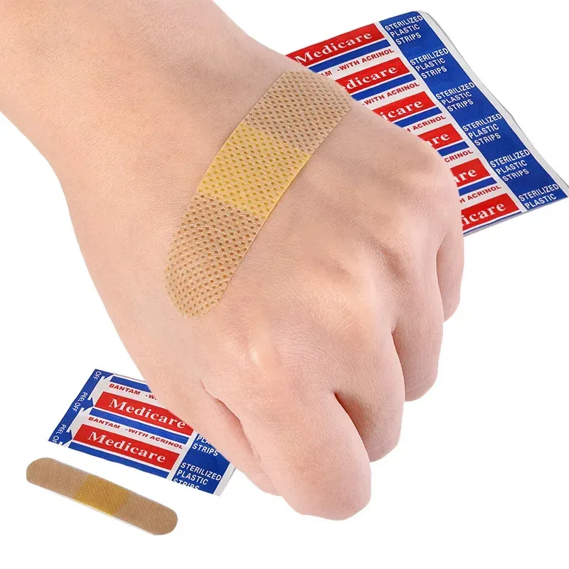 10–60 Stück Verbandhilfen, wasserdicht, atmungsaktiv, selbstklebendes Pflaster, Wundhemostase-Aufkleber, Erste-Hilfe-Band Image
