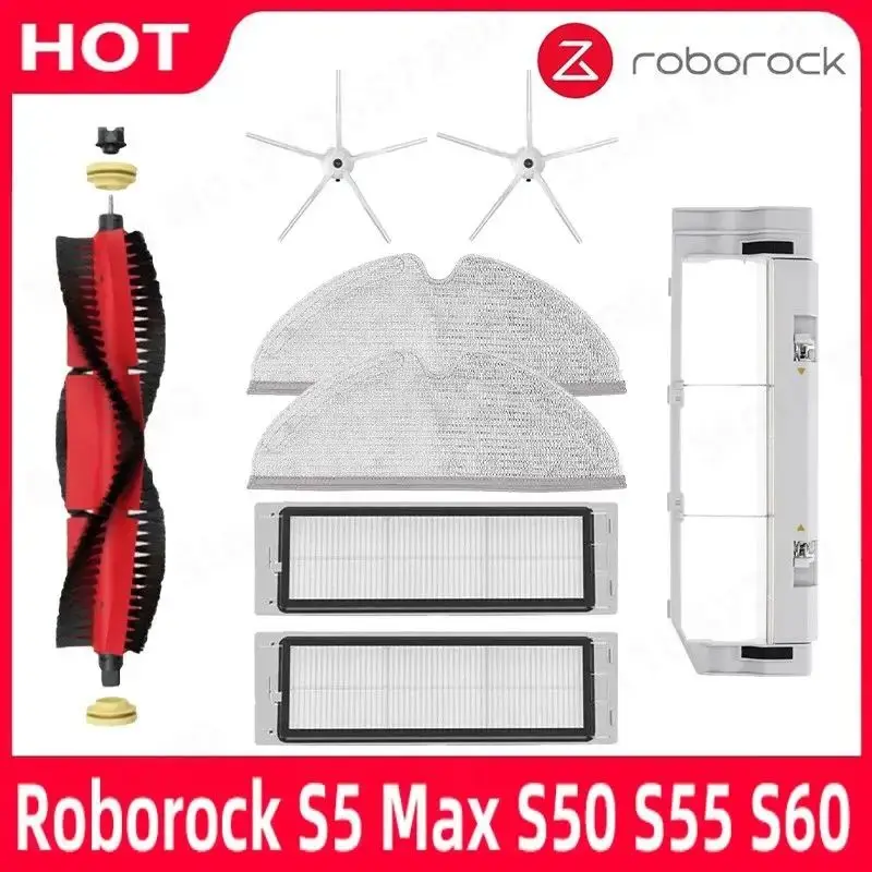 2021 Neue Ersatzteile für Xiaomi 1S Roborock S5 S5 MAX S6 S6MAX S55 S51 - Abnehmbare Hauptbürste, Seitenbürste, Waschbarer Filter Image