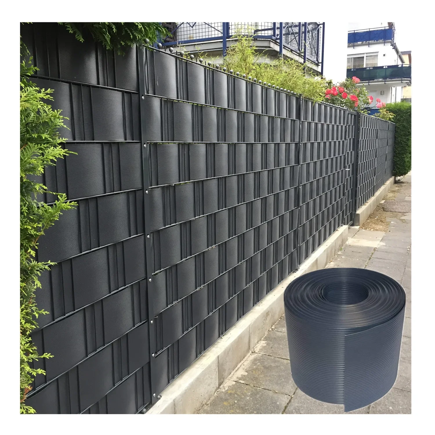 Freundlich und einfach zu installieren 19 cm * 26 m Polypropylenband, wasserdichter, starrer PVC-Streifen, Gartenzaun Image